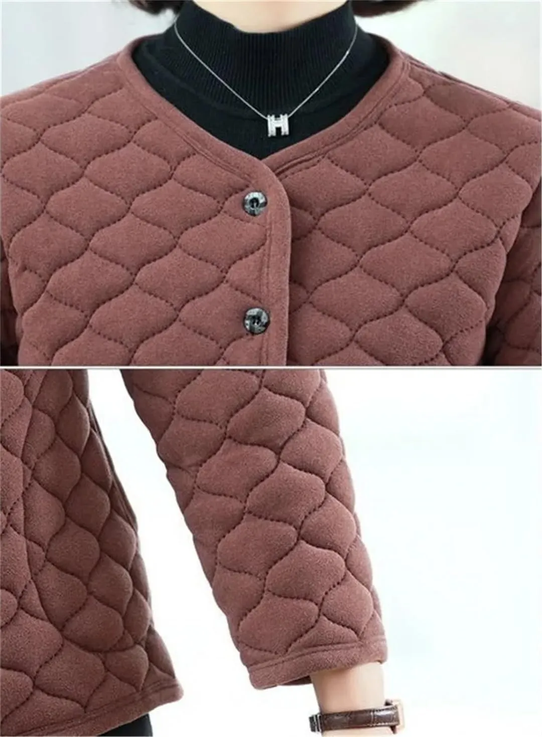 Women Cold Prevention Cotton Padded Coat Middle Aged Elderly Spring Winter Jackets Short Lightweight Warm Coat
