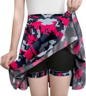 Women Long Skort High Waisted Tummy Control Workout Athletic Midi Pleated Skort for Women Summer Yoga Tennis Golf