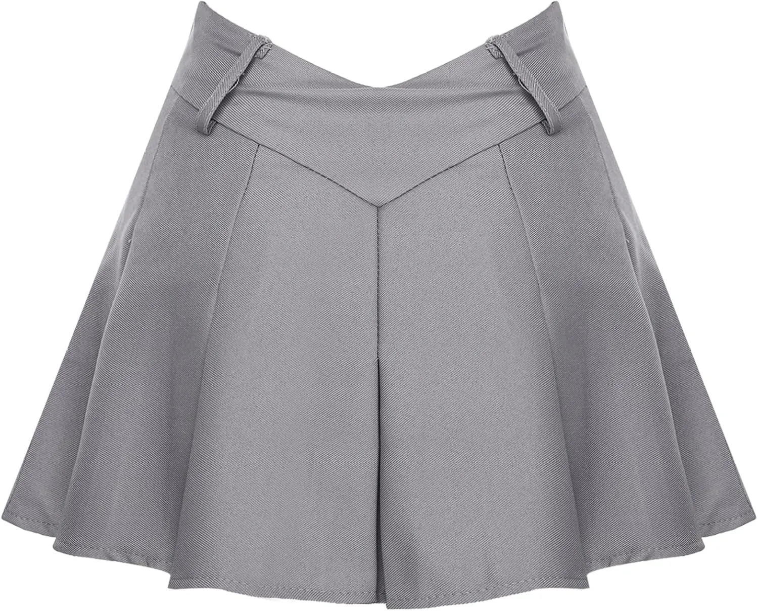 Women Schoolgirl Uniform High Waist Pleated Skater Tennis Skirt V-Shape Side Zipper Miniskirts