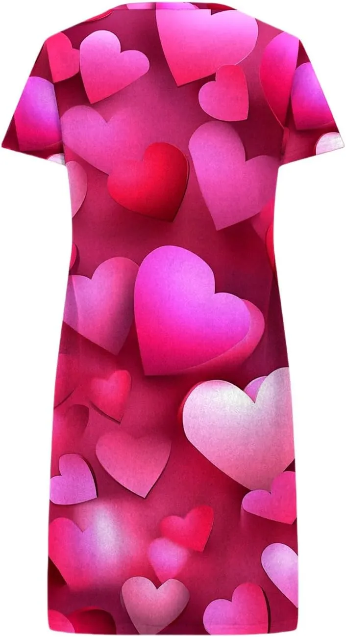 Women Short Sleeve Medium Nightgown Soft Cotton Sleepwear Nightshirts Loungewear Plus Size Sleep Dress for Women
