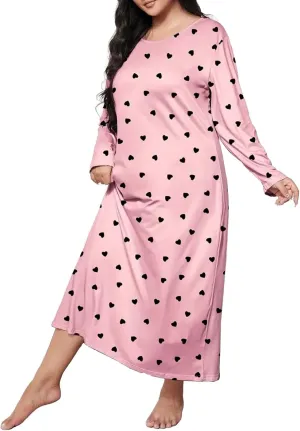 Women Short Sleeve Medium Nightgown Soft Cotton Sleepwear Nightshirts Loungewear Plus Size Sleep Dress for Women