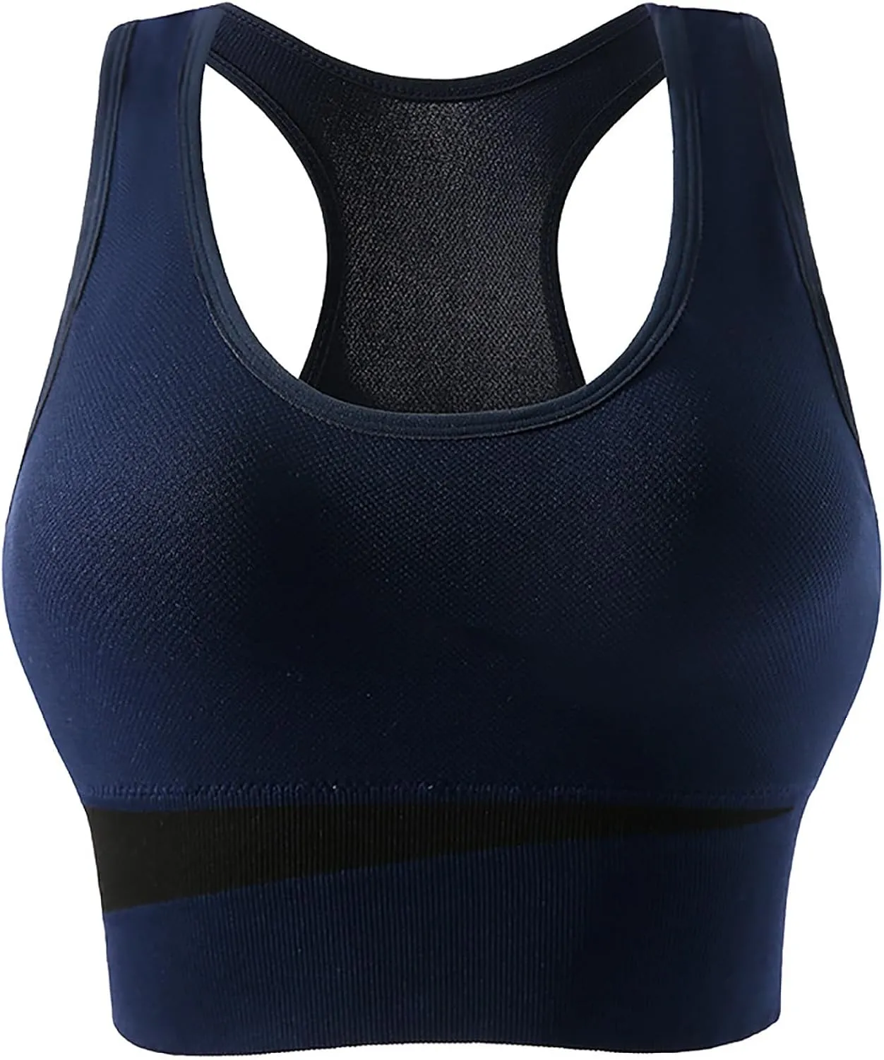 Women Sports Bras Seamless Color Blocking Chest Binder Wireless Comfortable Breathable Yoga Bra