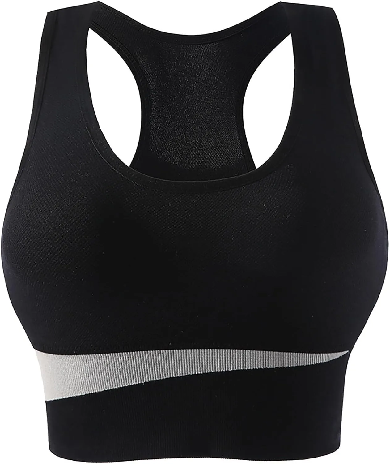 Women Sports Bras Seamless Color Blocking Chest Binder Wireless Comfortable Breathable Yoga Bra