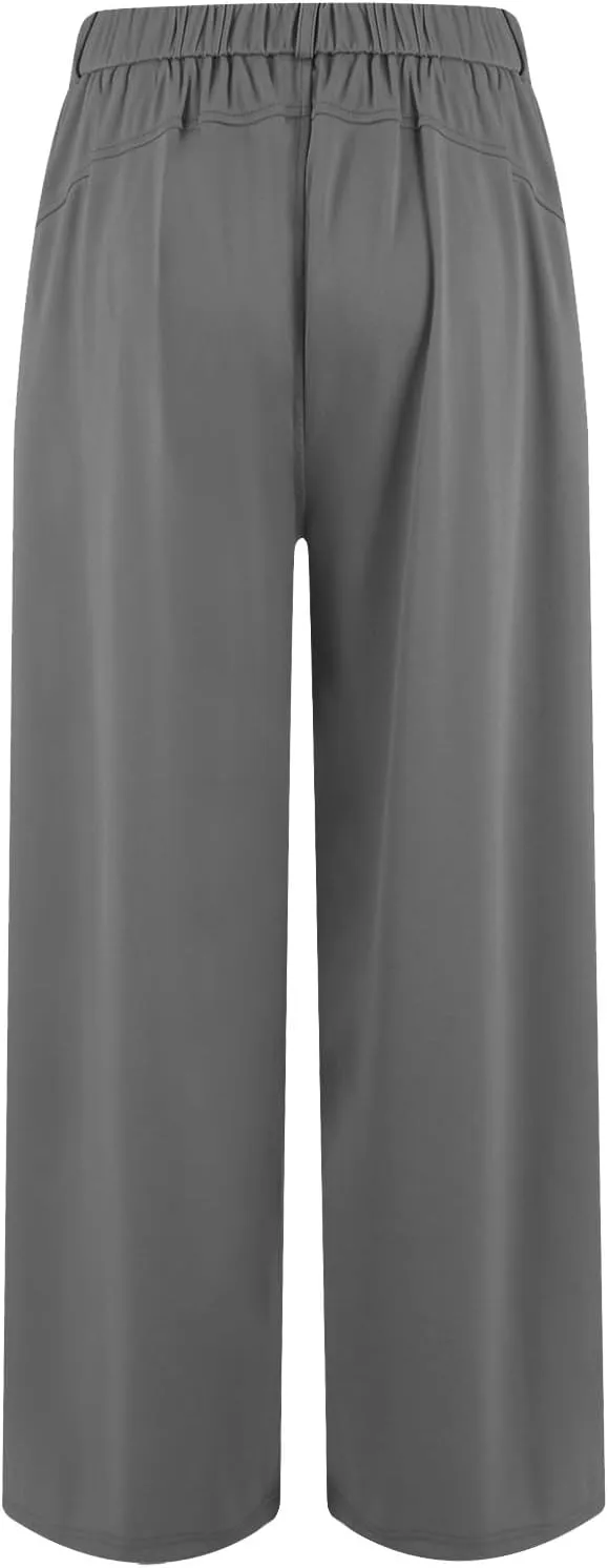 Women Wide Leg Dress Pants High Waisted Business Casual Suit Pants Work Trousers with Pockets