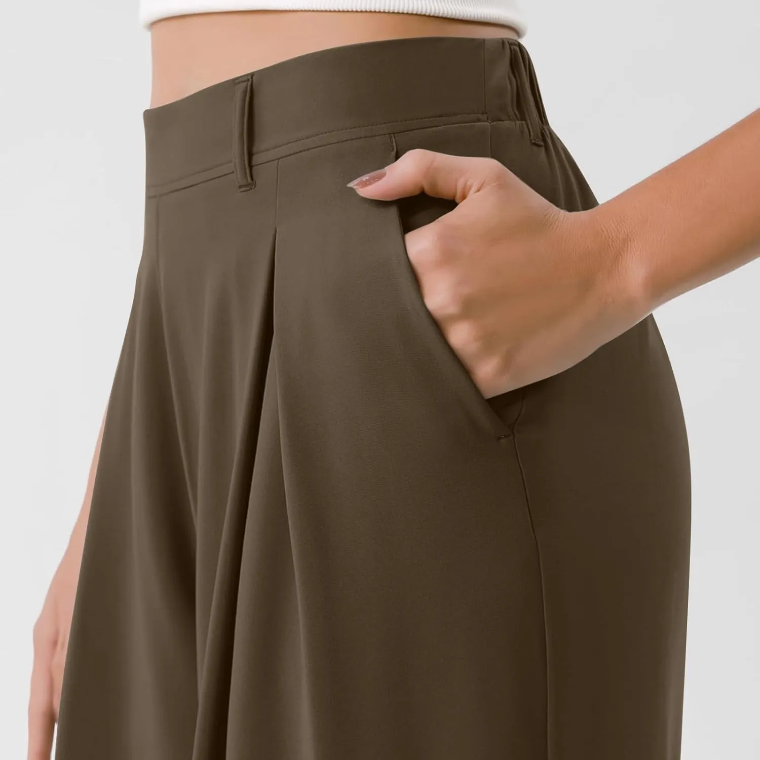 Women Wide Leg Dress Pants High Waisted Loose Fit Business Suit Pants Work Trousers with Pockets