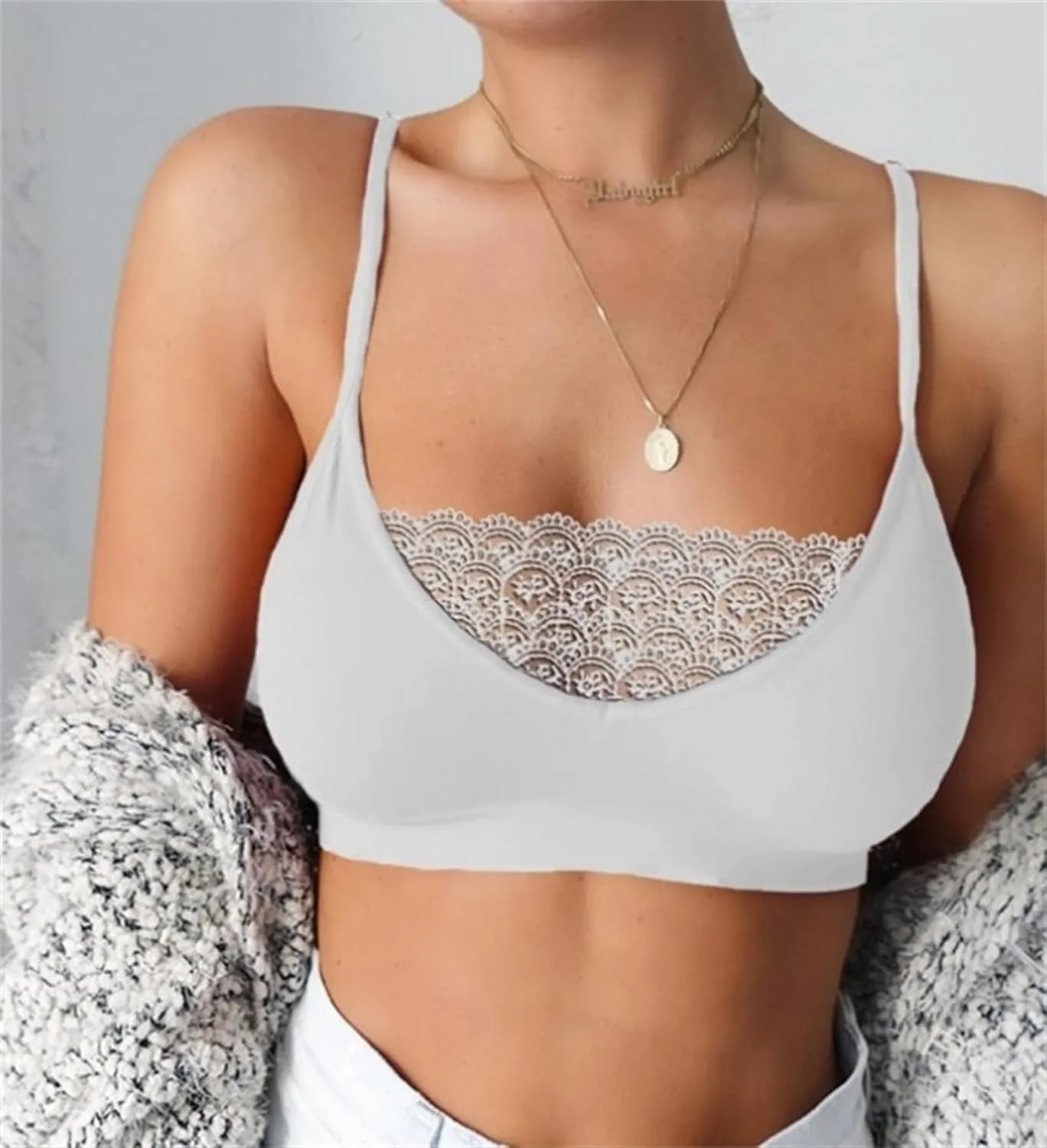 Women's 18-Hour Ultimate Lift Wireless Full-Coverage Bra Lace Sexy Tube Camisole Top Sports Bras Lightly Athletic Bra