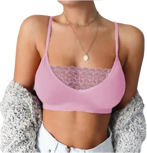 Women's 18-Hour Ultimate Lift Wireless Full-Coverage Bra Lace Sexy Tube Camisole Top Sports Bras Lightly Athletic Bra