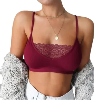 Women's 18-Hour Ultimate Lift Wireless Full-Coverage Bra Lace Sexy Tube Camisole Top Sports Bras Lightly Athletic Bra