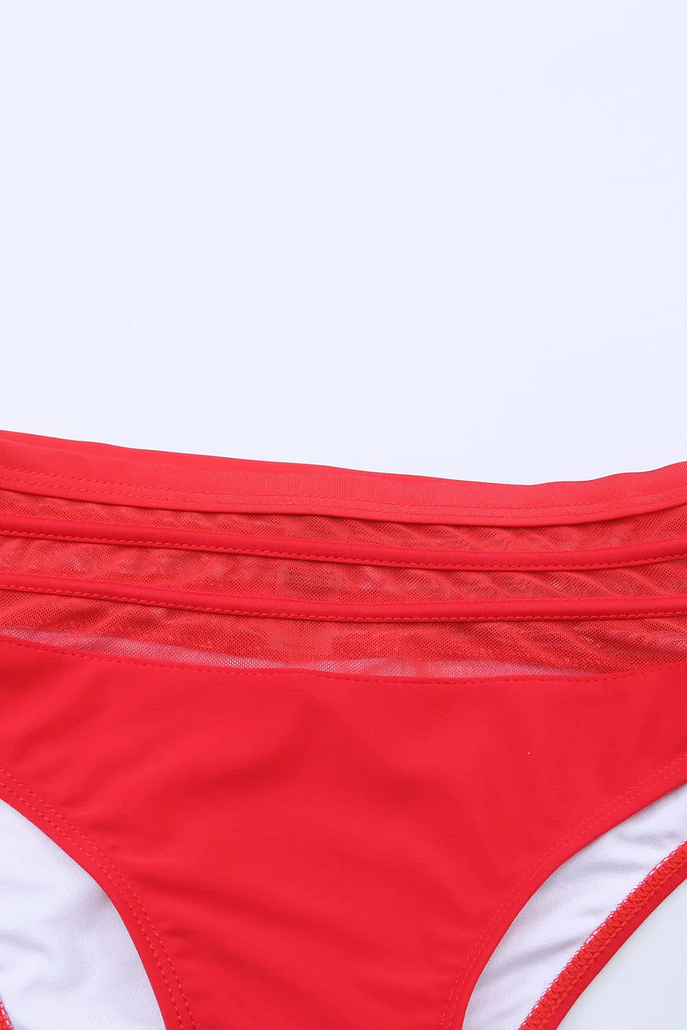 Women's 2 Piece Scalloped Criss Cross High Waist Bikini