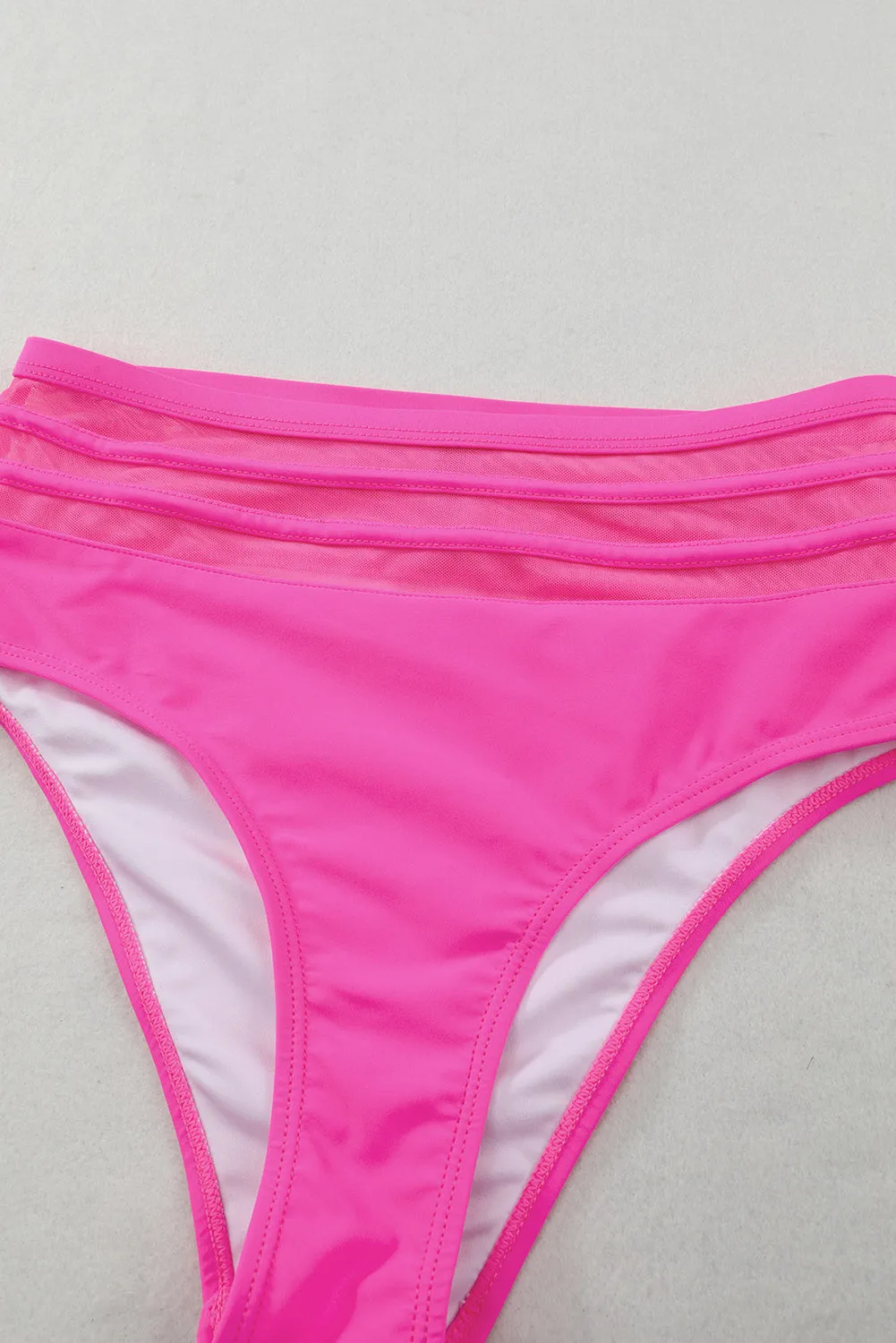 Women's 2 Piece Scalloped Criss Cross High Waist Bikini