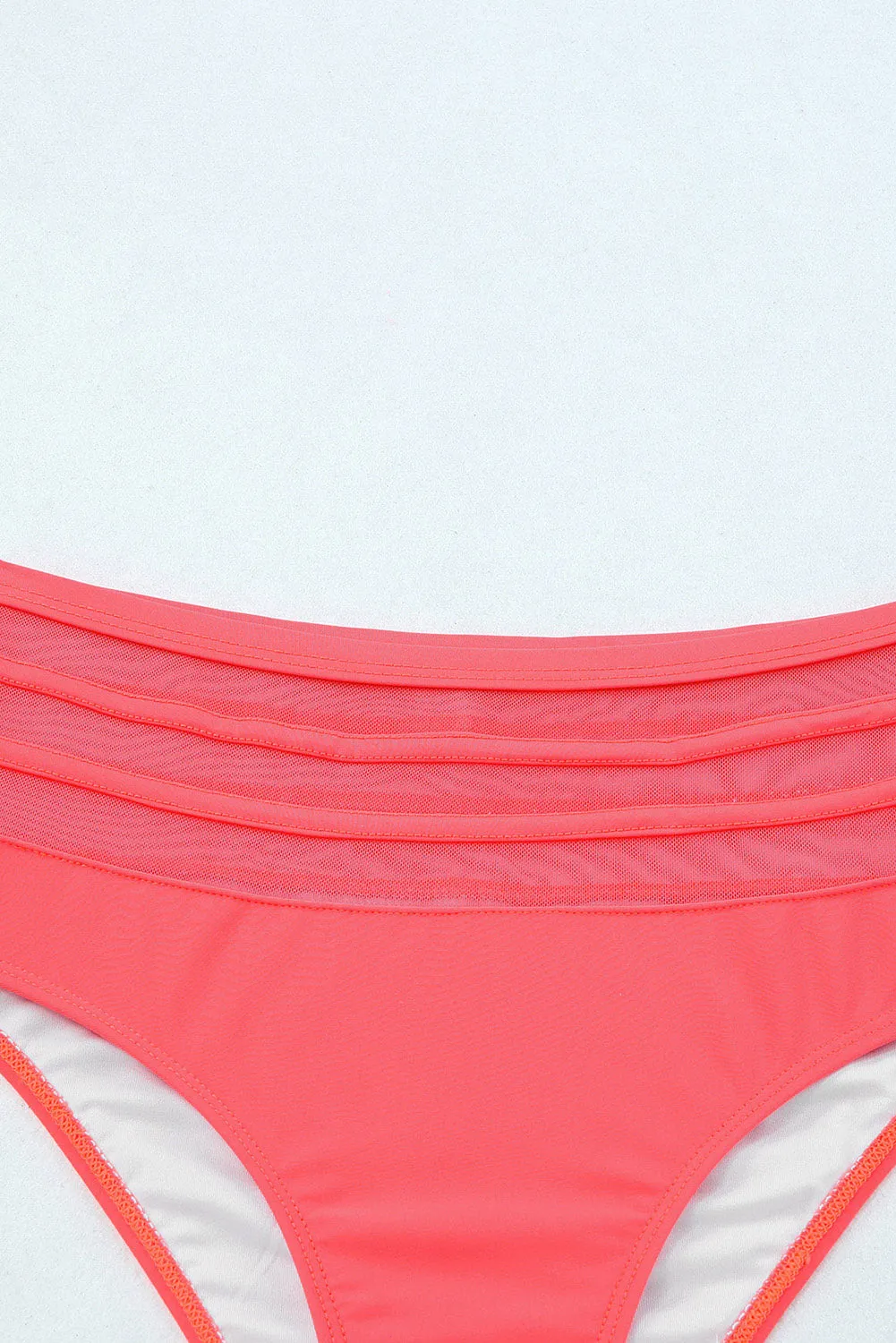 Women's 2 Piece Scalloped Criss Cross High Waist Bikini