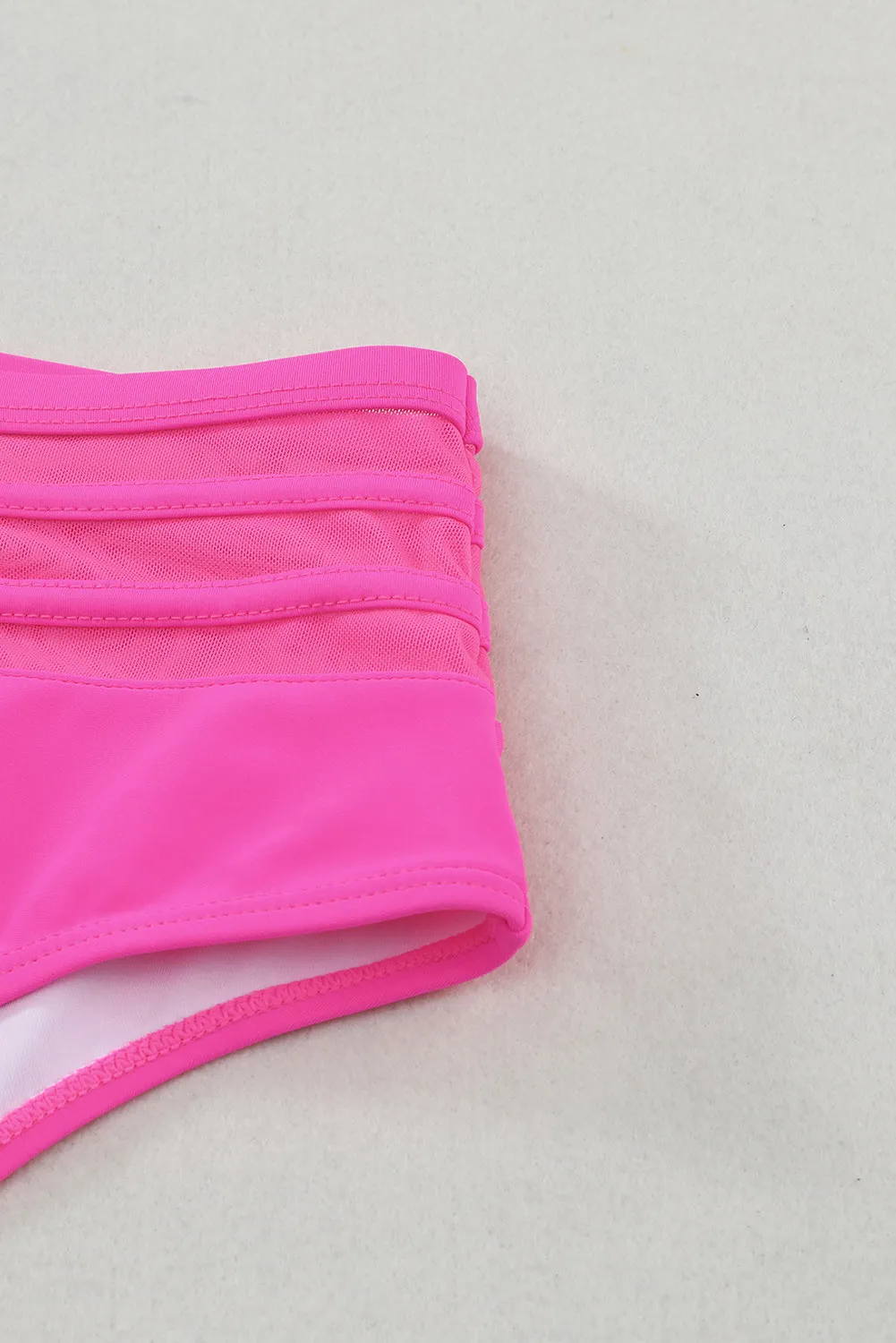 Women's 2 Piece Scalloped Criss Cross High Waist Bikini