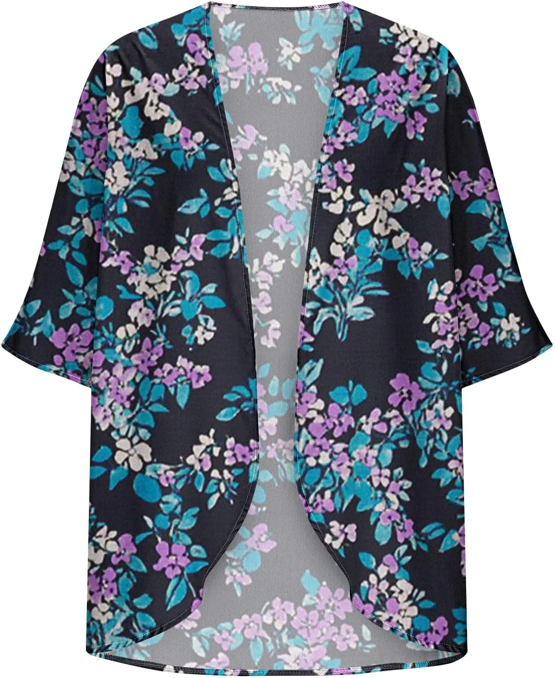 Women's Beach Cover Up Chiffon Kimono Cardigan Flroal Bathing Suit Cover Up Shirt Blouse for Summer Swimwear Coverups