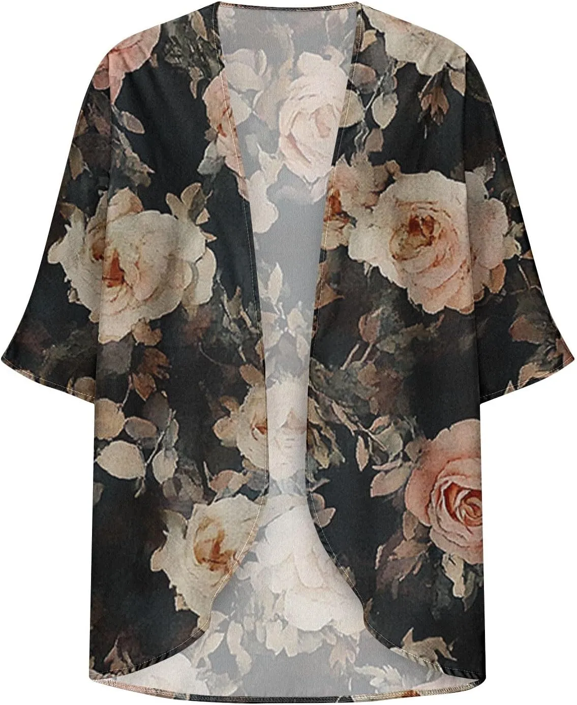Women's Beach Cover Up Chiffon Kimono Cardigan Flroal Bathing Suit Cover Up Shirt Blouse for Summer Swimwear Coverups