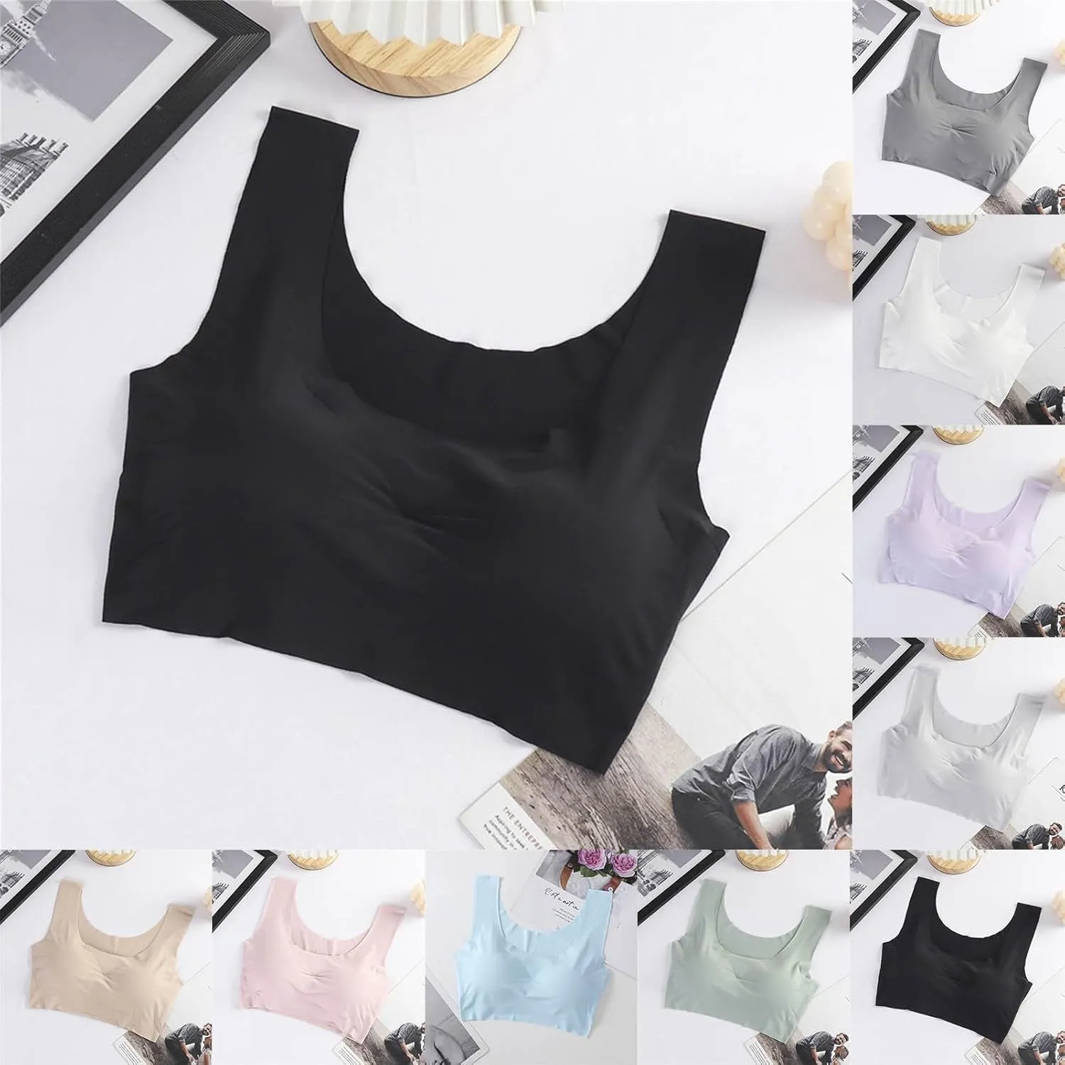 Womens Bras Sports Bra Support Bra Daisy Bra Cotton Bras Wireless Bras for Large Breasted Women