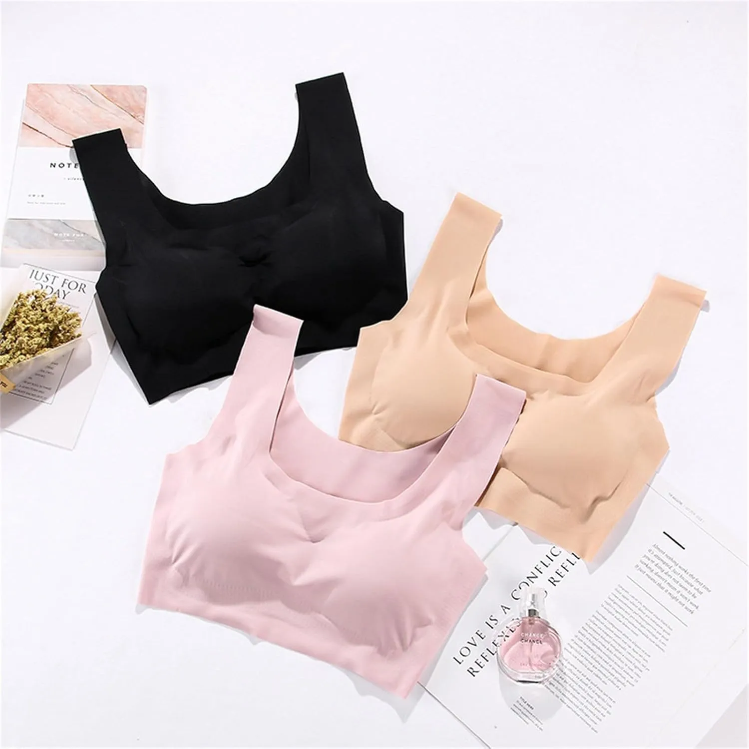 Womens Bras Sports Bra Support Bra Daisy Bra Cotton Bras Wireless Bras for Large Breasted Women