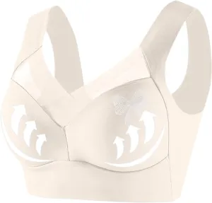 Women's Breathe Sport Lifting Bra Thick Strappy Push Up Bralette Padded Beauty Back Bras Stretch Armpit Fat Bralettes