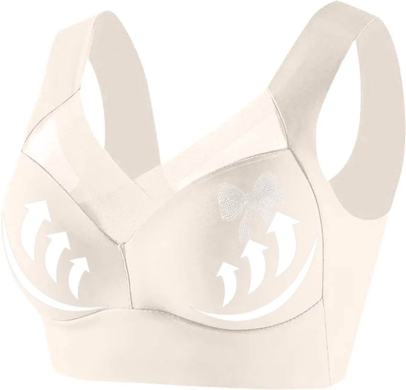 Women's Breathe Sport Lifting Bra Thick Strappy Push Up Bralette Padded Beauty Back Bras Stretch Armpit Fat Bralettes