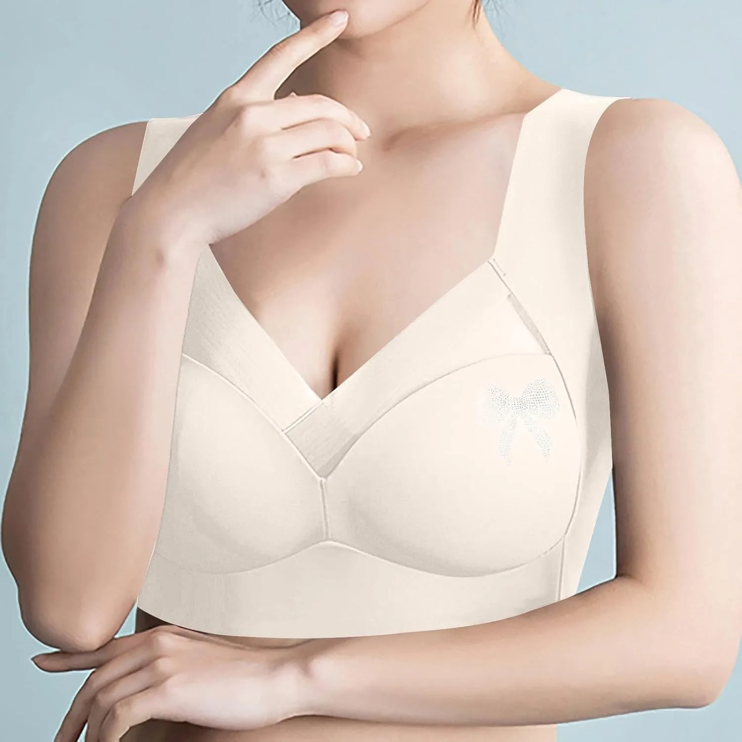 Women's Breathe Sport Lifting Bra Thick Strappy Push Up Bralette Padded Beauty Back Bras Stretch Armpit Fat Bralettes