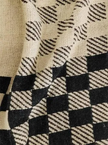Womens Checkered Poncho Knitted Sweaters Cape Faux Fur Trim Layers Shawl Wraps Open Front Cardigan Cloak Tops Scarf for Women