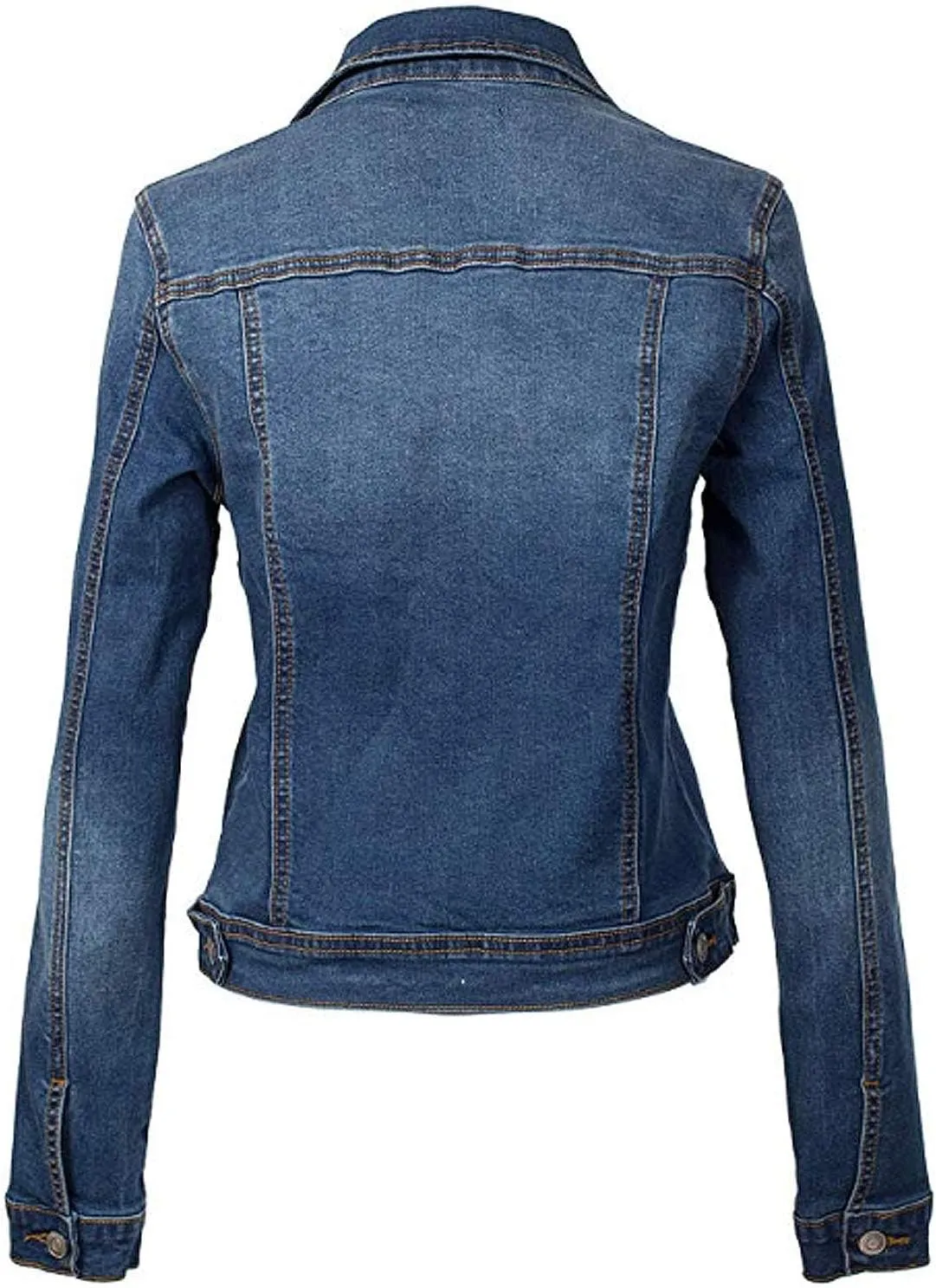 Women's Classic Casual Stretch Fabric Denim Jean Jacket
