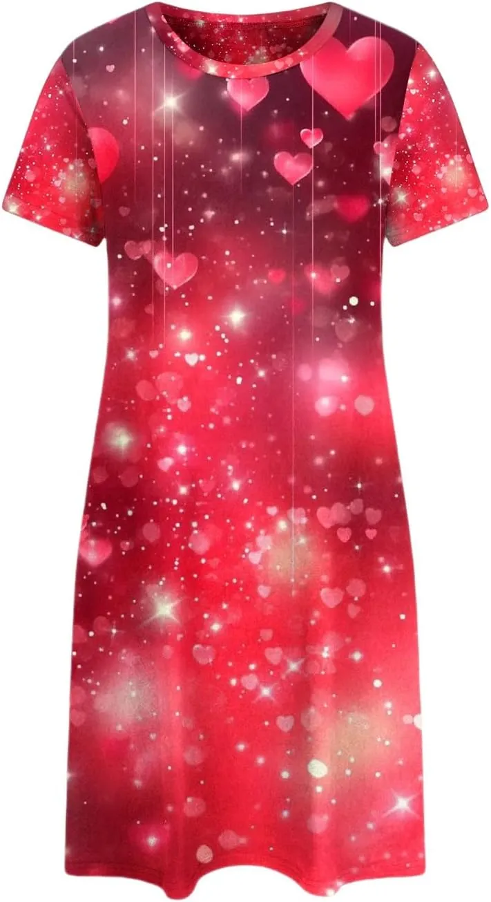 Womens Cotton Nightgowns Soft Ladies Sleep Shirts Crew Neck Medium Length Night Shirts Sleepwear Plus Size