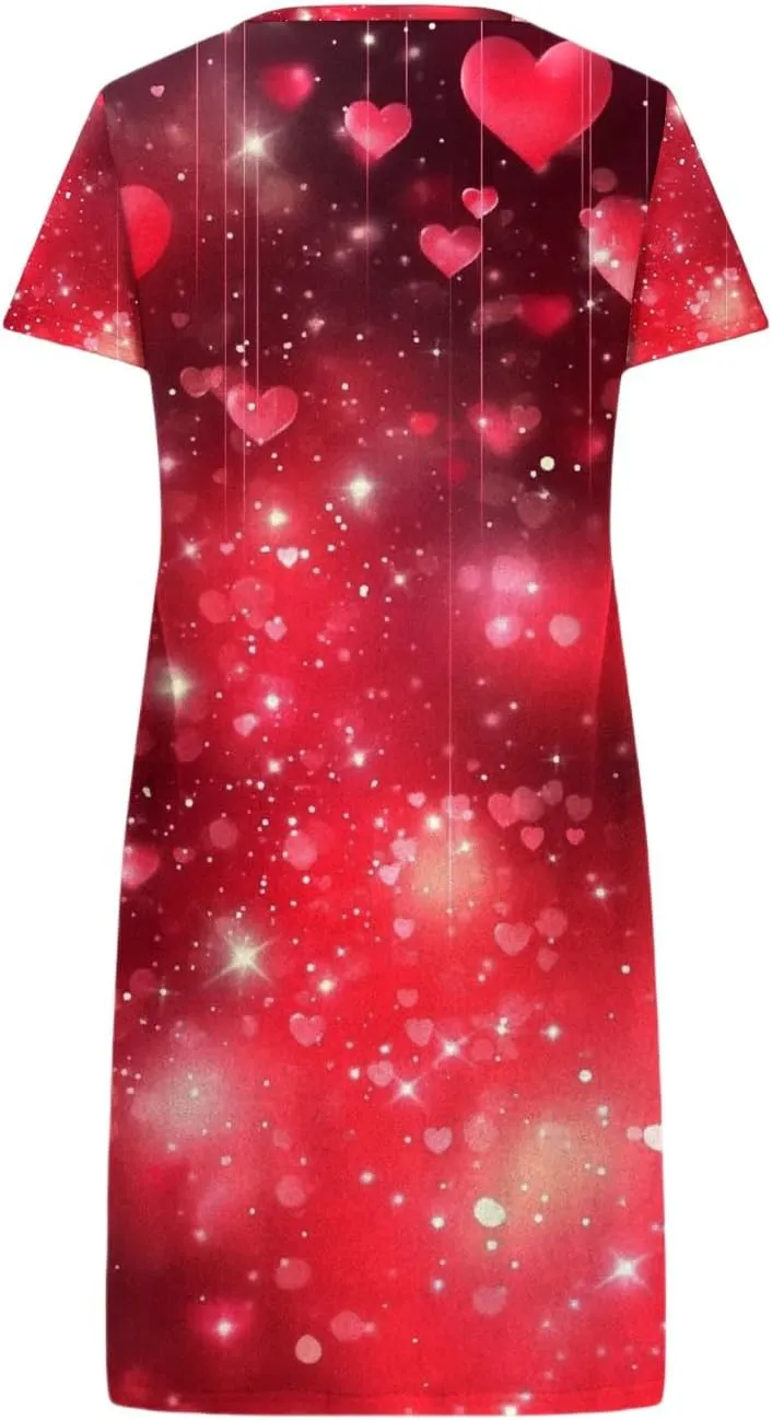 Womens Cotton Nightgowns Soft Ladies Sleep Shirts Crew Neck Medium Length Night Shirts Sleepwear Plus Size
