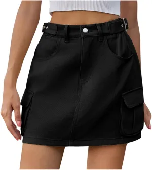 Womens Cowgirl A Line Plain Mini Little Skort for Women Denim Skorts 2025