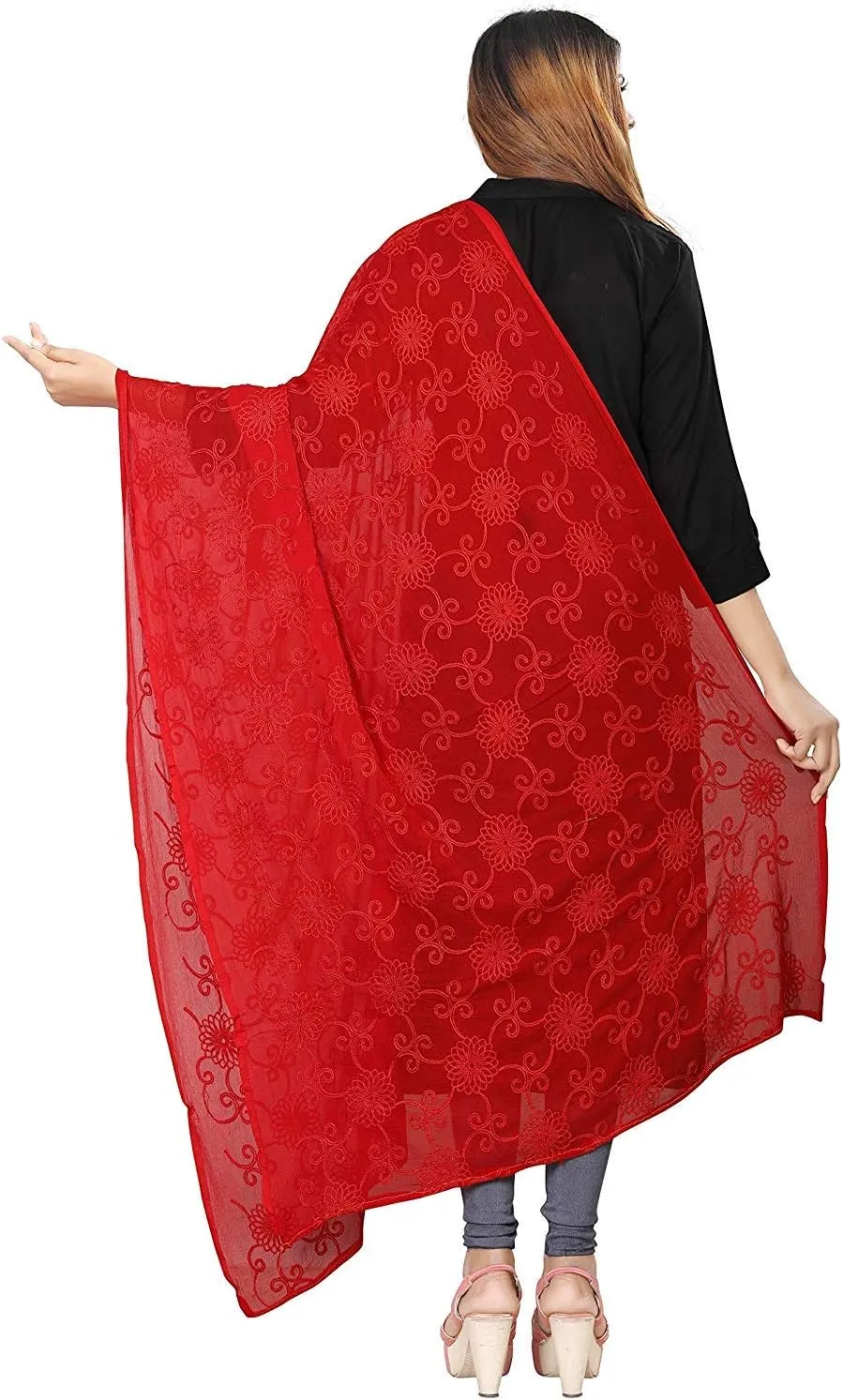 Women's Embroidered Scarf Pashmina Shawls and Wraps for Evening Dress || Beach Cover Up Sarong Swimsuit Cover-Up.