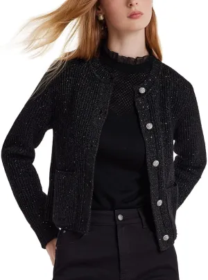 Women's Fashion Casual Cardigan Sweaters, Cropped Crewneck Button Up Knit Cardigans