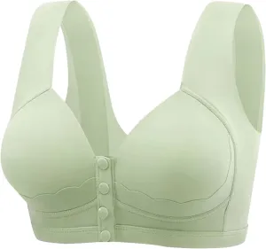Women's Front Closure Bras, Post Surgery Compression Bra Front Closure Bra with Adjustable Straps Wirefree Bra