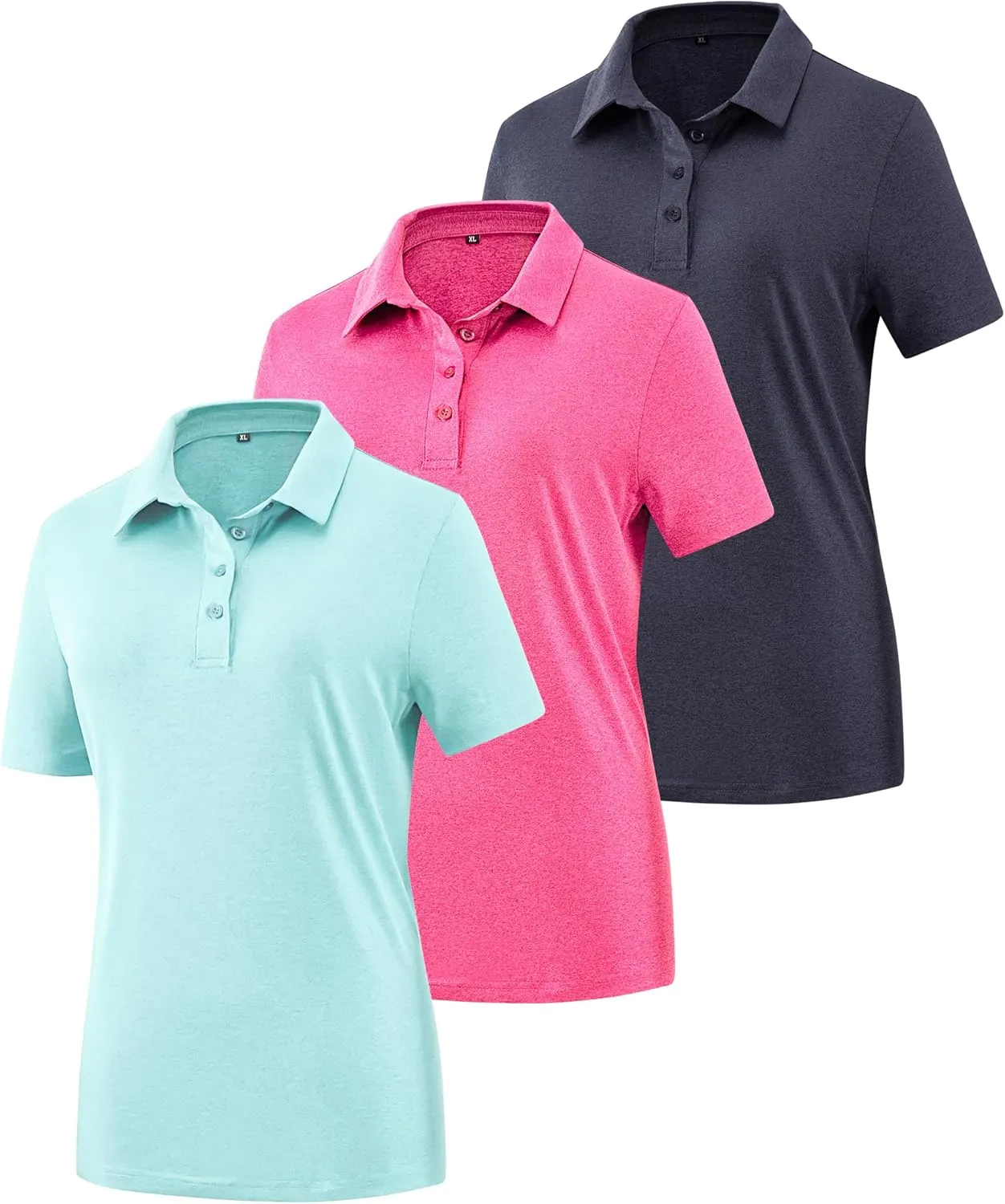 Women's Golf Polo Shirts Lightweight Moisture Wicking Short Sleeve Shirt Quick Dry Athletic Tennis Tops