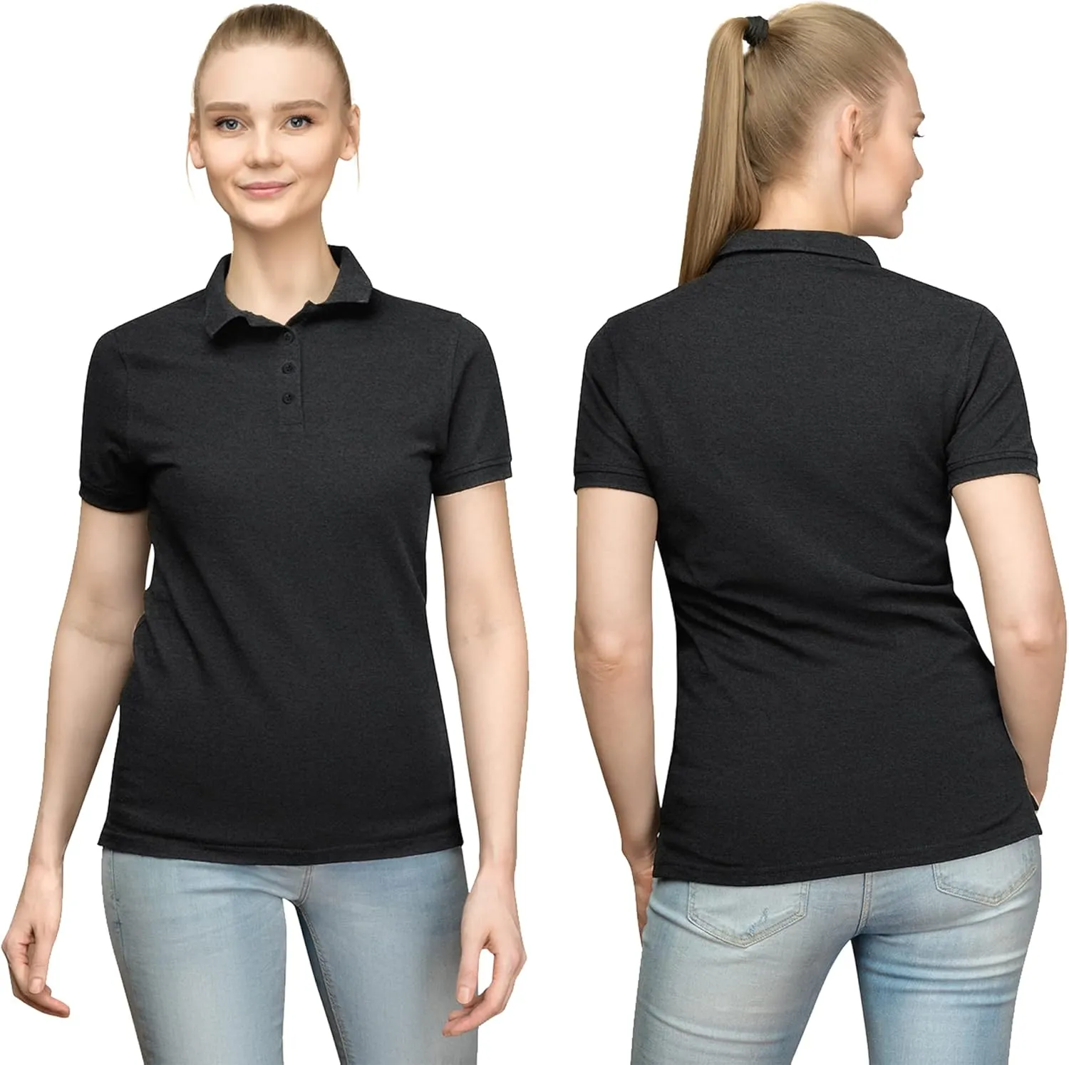 Women's Golf Polo Shirts Lightweight Moisture Wicking Short Sleeve Shirt Quick Dry Athletic Tennis Tops
