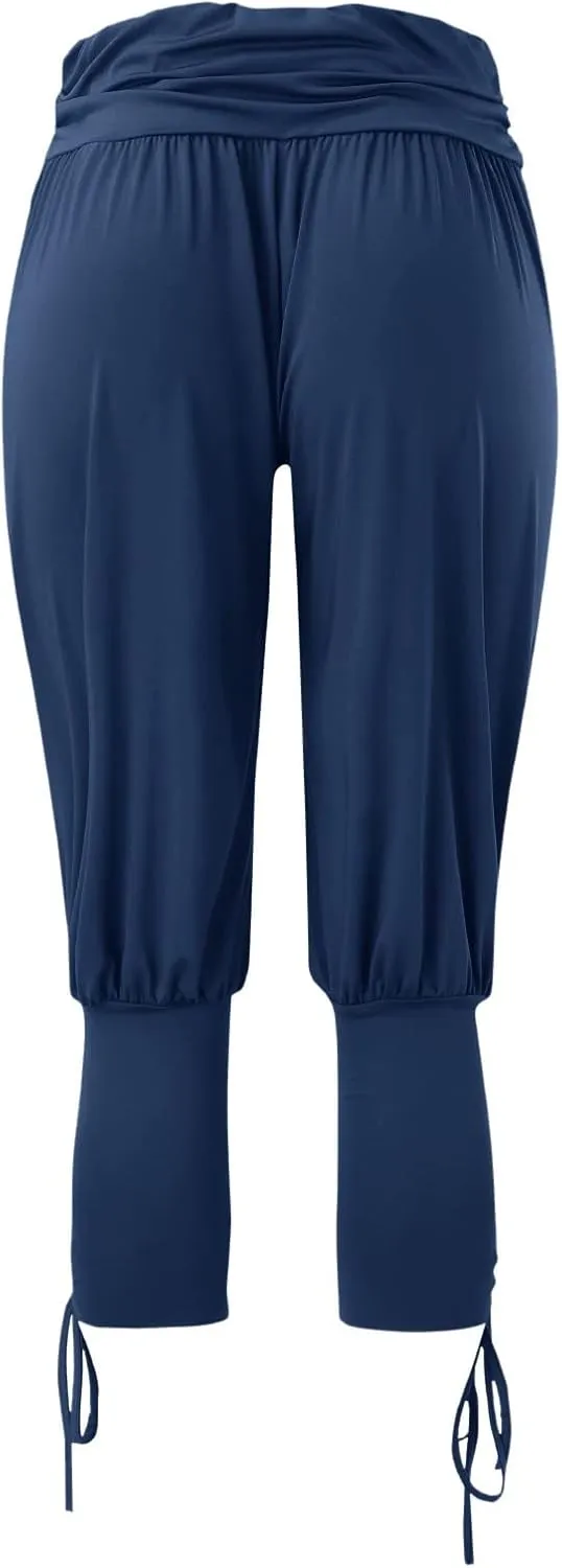 Womens Hippie Ankle Banded Harem Yoga Pants Gypsy Aladdin Pants Medieval Viking Navigator Pirate Renaissance Pants