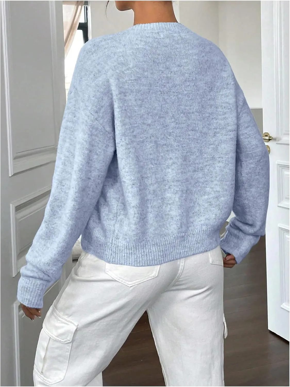 Women's Knit Cardigans Long Sleeve Button Dwon Lightweight Cardigan Sweaters Trendy Fall Outfits