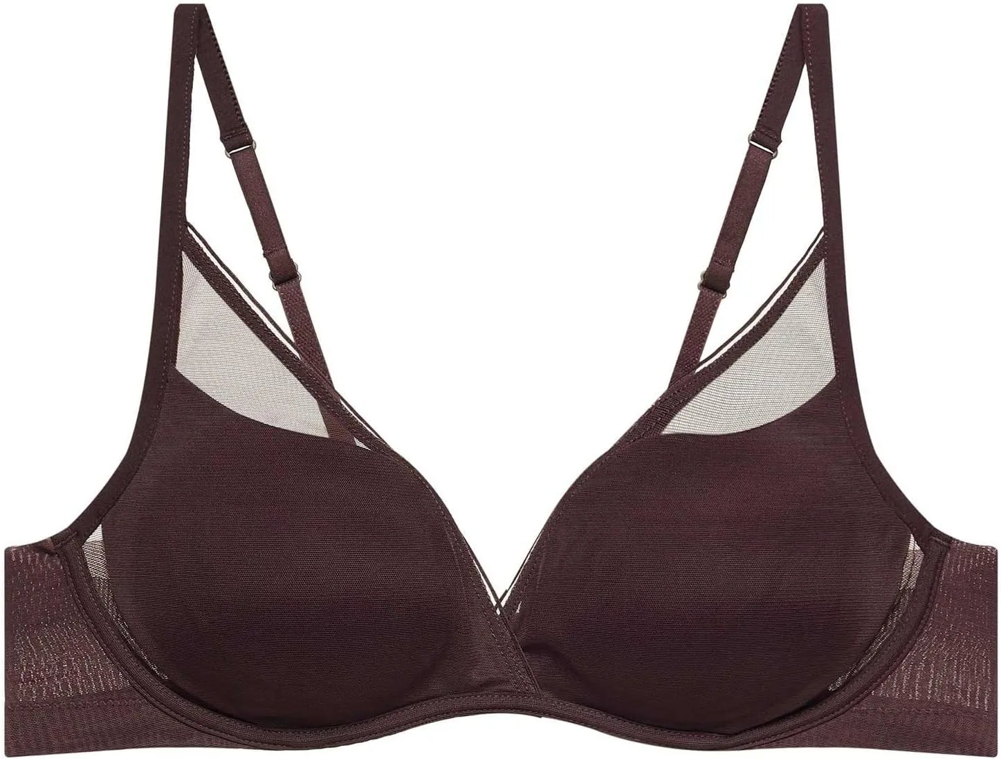 Women's Nude Shape Mesh Non Padded Wireless Adjustable Straps Bra
