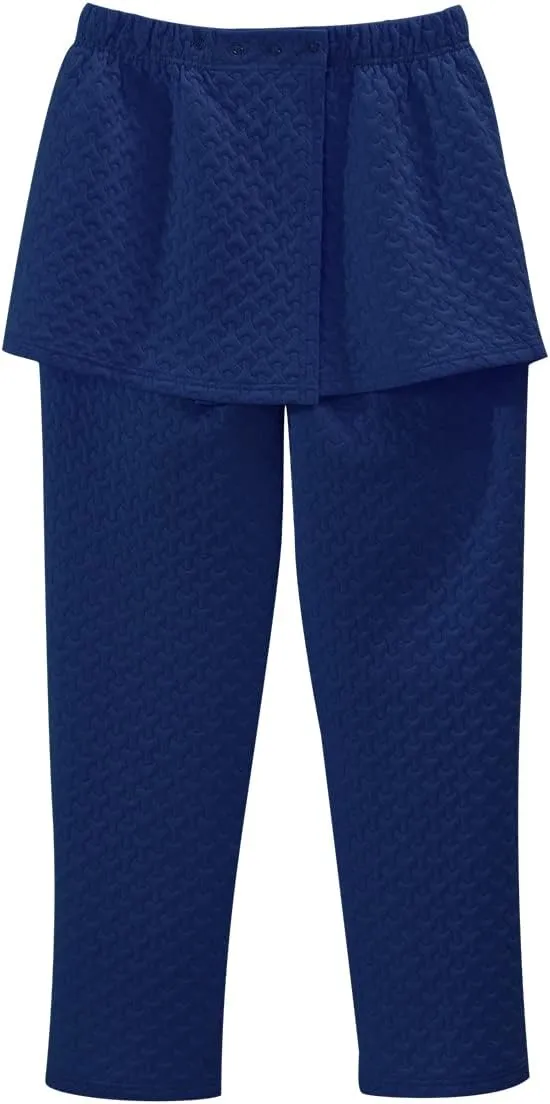 Womens Open-Back Adaptive Quilted Knit Track Suit Pant