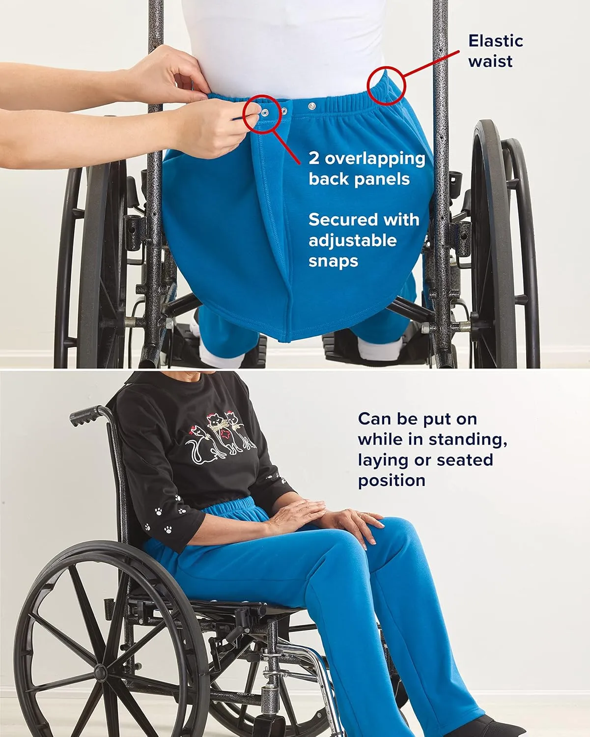 Womens Open-Back Adaptive Quilted Knit Track Suit Pant
