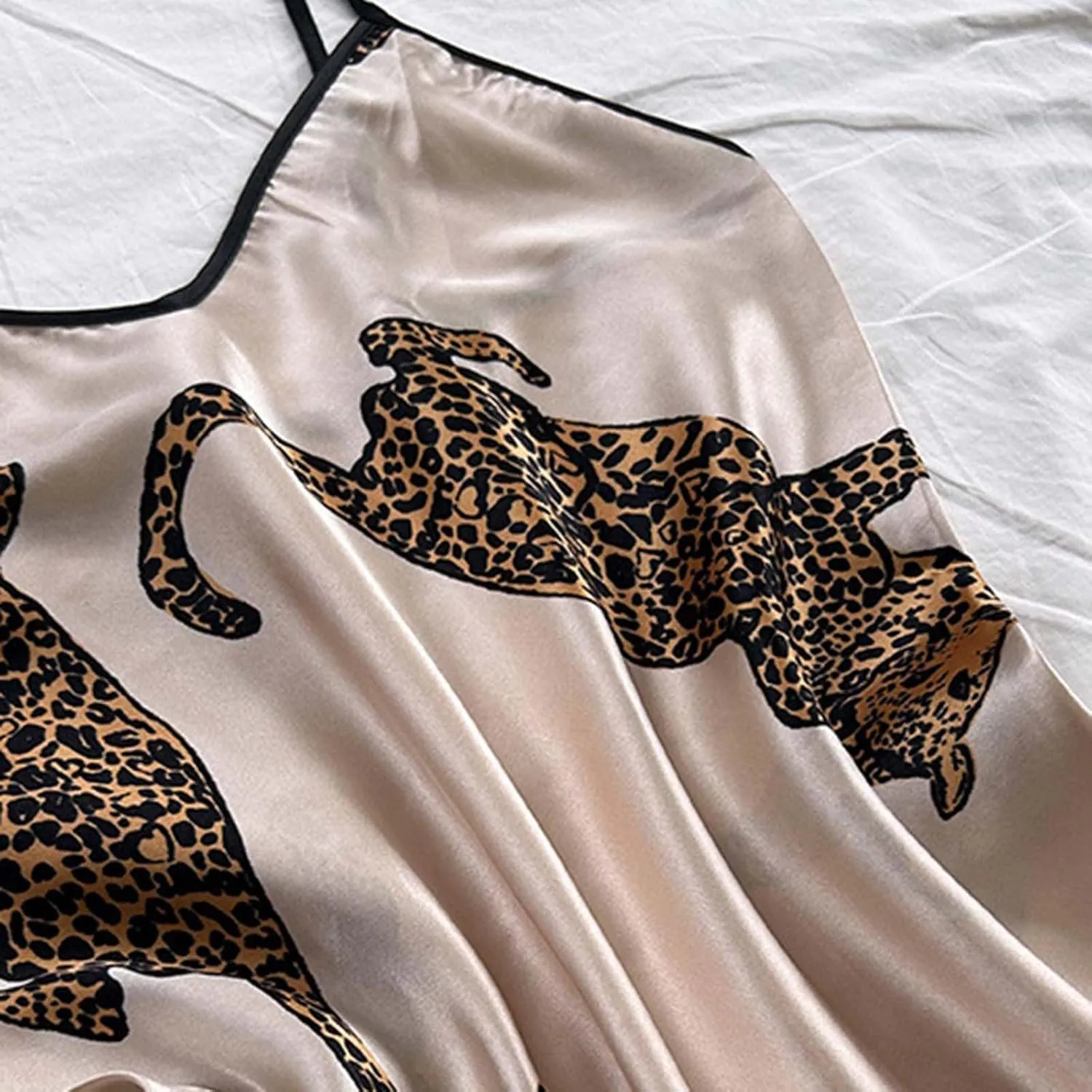 Womens Pajamas Set Soft Comfy Short Spa Robe V-Neck Sleepwear Robes Sets Fashion 2024 Printed Casual Nightwear