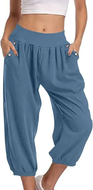 Womens Pants Track Athletic Pants for Women Loose Fit High Cut Straight Leg Basic Cuff Leg Fall Summer Pants 2025