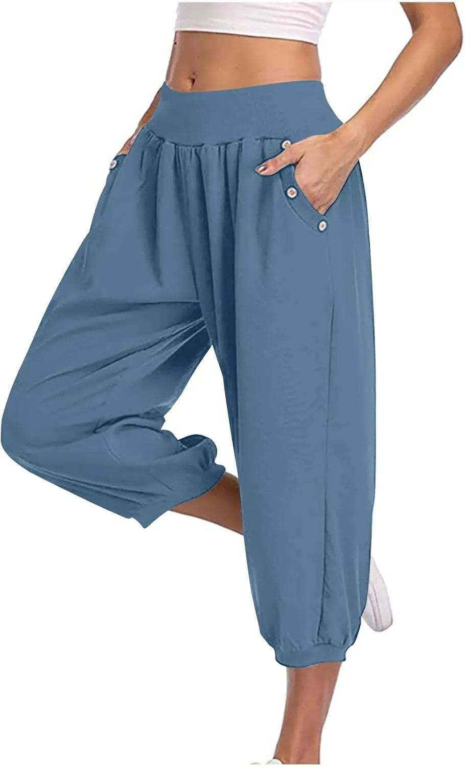 Womens Pants Track Athletic Pants for Women Loose Fit High Cut Straight Leg Basic Cuff Leg Fall Summer Pants 2025