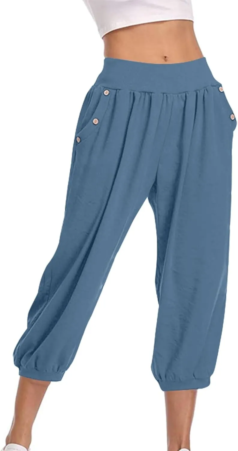 Womens Pants Track Athletic Pants for Women Loose Fit High Cut Straight Leg Basic Cuff Leg Fall Summer Pants 2025