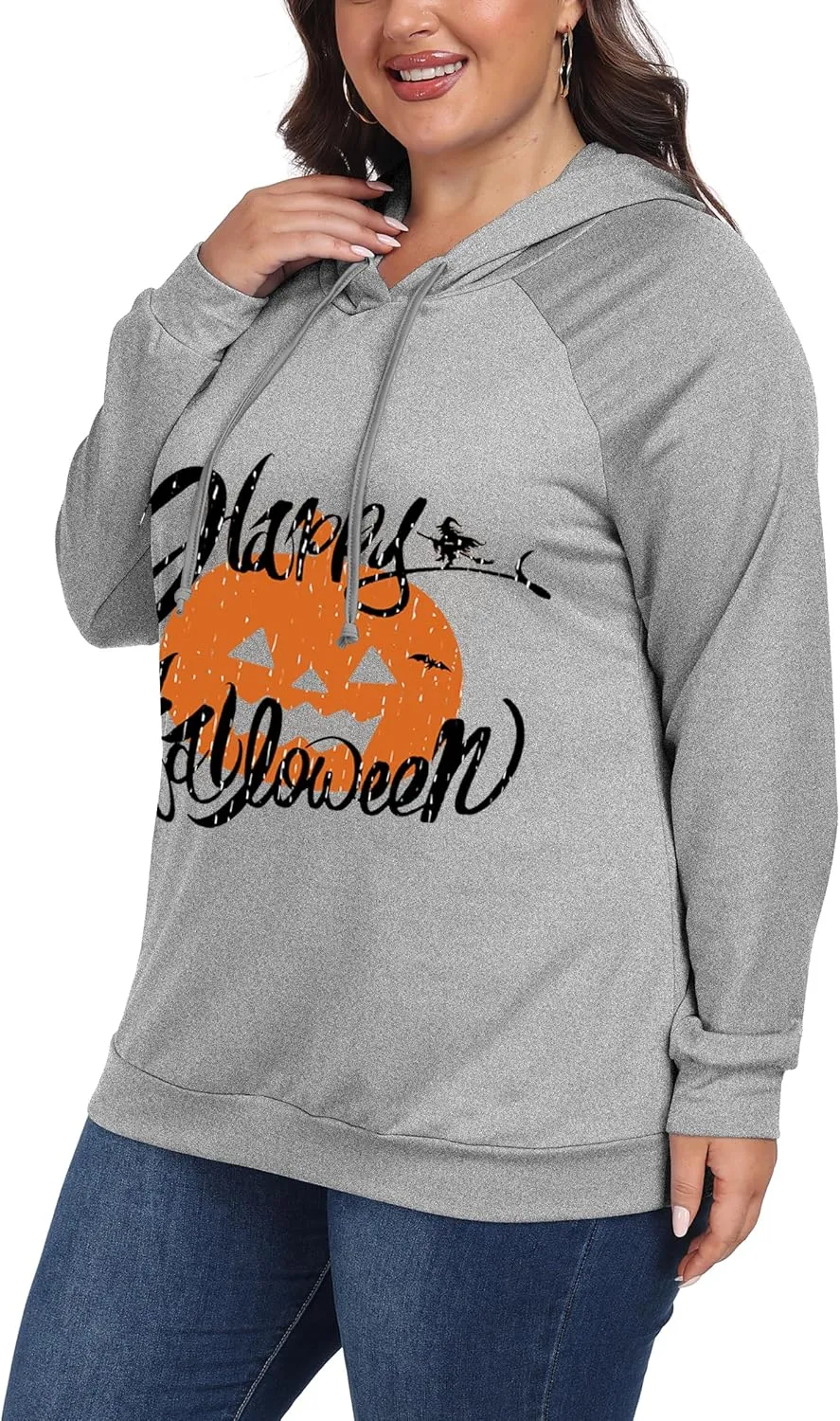 Women's Plus Size Hoodies Long Sleeve Drawstring Pullover Sweatshirt with Pocket XL-5XL