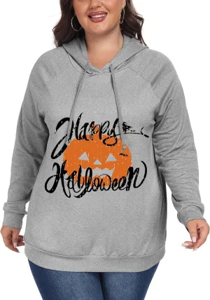 Women's Plus Size Hoodies Long Sleeve Drawstring Pullover Sweatshirt with Pocket XL-5XL