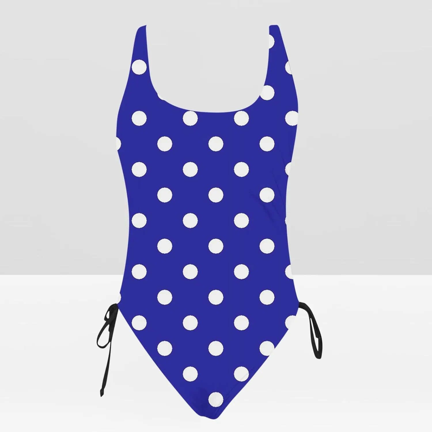 Women's Polka Dot One Piece Swimsuits Drawstring Tummy Control Bathing Suits Vintage Retro Push Up Swimwear 2025