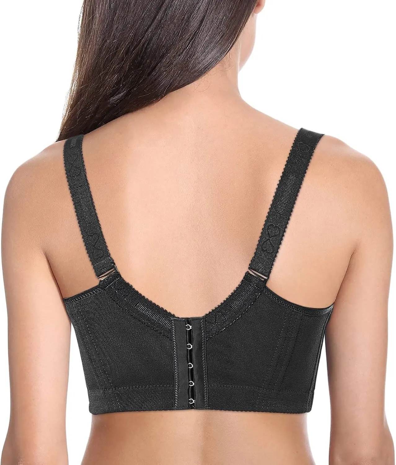 Womens Push Up Lace Bra Comfort Padded Underwire Bra Lacy Full-Coverage Wirefree Bra Lift Up Add One Cup
