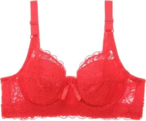 Women's Sexy Lace Bras, No Underwire Bralettes Full Coverage Comfortable Unlined Bralette with Support Everyday Bras