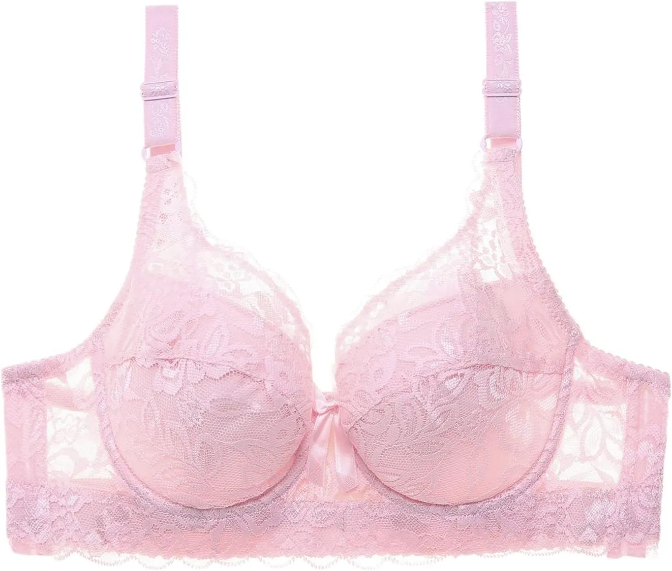 Women's Sexy Lace Bras, No Underwire Bralettes Full Coverage Comfortable Unlined Bralette with Support Everyday Bras