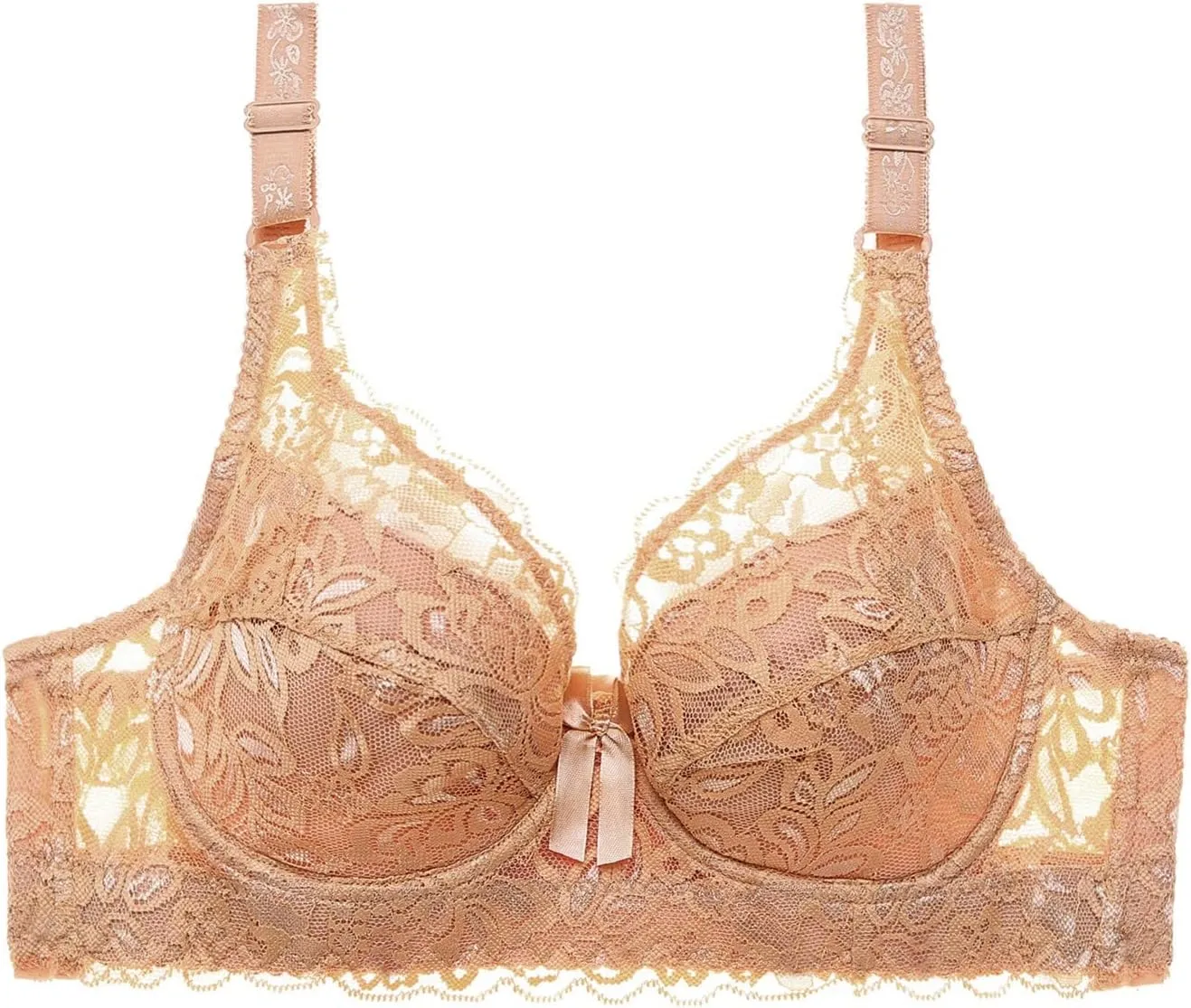 Women's Sexy Lace Bras, No Underwire Bralettes Full Coverage Comfortable Unlined Bralette with Support Everyday Bras