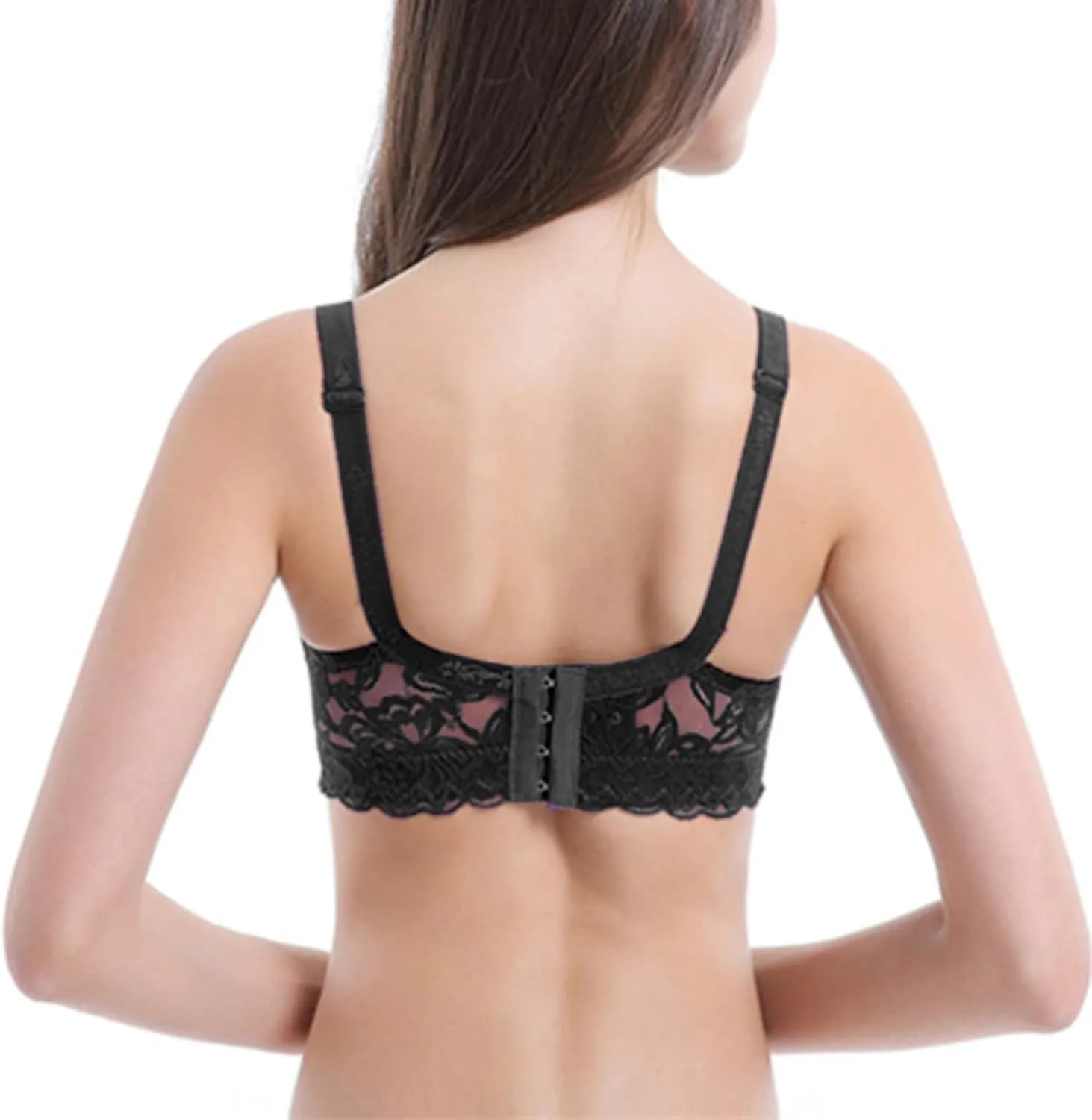 Women's Sexy Lace Push Up Bra Wireless Full Coverage T Shirt Bra No Underwire Lace Lift Bralette Comfort Seamless Bra